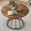 47 Inches Round Dining Table for 4 Farmhouse Kitchen Table with Wooden Tabletop-Brown - Gallery View 1 of 11