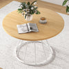 47 Inches Round Dining Table for 4 Farmhouse Kitchen Table with Wooden Tabletop-Natural - Gallery View 1 of 11