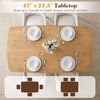Natural 47" solid wood dining table with rounded edges, seats 4 people, perfect for family dinners and daily activities.