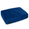 Blue 47 x 35.5 inch crash pad sensory mat with soft foam blocks, washable cover, and non-slip bottom for safe play.