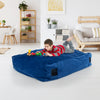 Blue 47 x 35.5 inch crash pad sensory mat with soft foam blocks, perfect for play and relaxation for kids and pets.