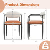 Dimensions of Modern Dining Chair with padded seat, curved back, and heavy-duty metal frame for robust support.