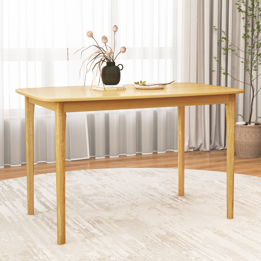 48 Inch Solid Wood Dining Table with Rubber Wood Supporting Legs for Kitchen Dining Room-Natural - Gallery View 1 of 10