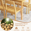48-inch solid wood dining table with rubber wood legs, featuring a natural finish and sturdy design for kitchen dining.