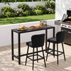 Outdoor bar table with waterproof top and heavy-duty metal frame, perfect for patio dining or home bar setup.