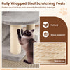 Cat tree featuring fully wrapped sisal scratching posts, natural and wear-resistant, ideal for large cats' play and.
