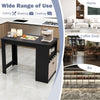 48-inch black bar table with storage cabinet and wine rack, ideal for home, coffee shop, or bar use.