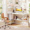 48 Inch Computer Desk with Power Outlets and Storage Shelves-White - Gallery View 1 of 10