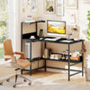 48 Inch Computer Desk with Power Outlets and Storage Shelves-Black - Gallery View 1 of 10