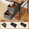 48-inch computer desk featuring two fabric drawers and an open shelf for ample storage space in a stylish industrial.
