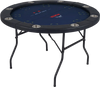 48-inch foldable poker table with padded edges and 8 cup holders, perfect for game nights and home parties.