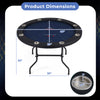 48-inch foldable poker table with blue surface, 8 cup holders, and padded edges, perfect for game nights and parties.