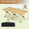 Folding camping table with solid pine wood, 48 inches long, collapses to 6 inches for easy storage, ideal for outdoor.