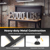 48-inch heavy-duty workbench with metal frame, 2000 lbs capacity, AC/USB outlets, and pegboard for garage or workshop.