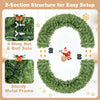 Large 48-inch pre-lit Christmas wreath features 200 warm white LED lights and a sturdy metal frame for easy setup.
