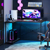 48-inch reversible L-shaped computer desk in gray with adjustable shelves, ideal for compact spaces and stylish home.