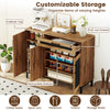 48-inch sideboard buffet cabinet with a large drawer, removable shelves, and metal legs for versatile kitchen storage.