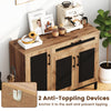 48-inch sideboard buffet cabinet with drawer and metal legs, featuring a modern wood grain design and anti-toppling.