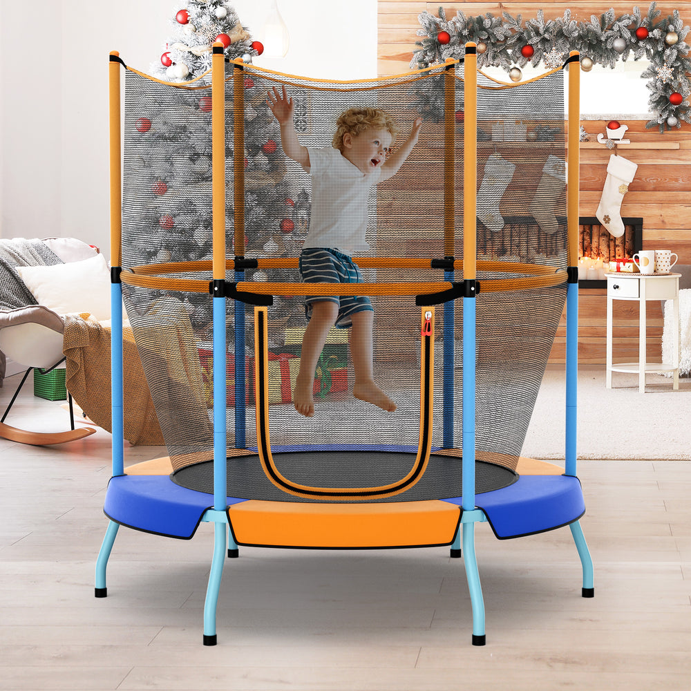48 Inch Toddler Trampoline with Safety Enclosure Net-Orange - Gallery View 1 of 7