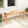 48 Inches Acacia Wood Bench with Breathable Slat Seat and Stable Triangular Structure-2 - Gallery View 1 of 9