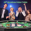 48-inch foldable poker table with padded rails and cup holders, ideal for 6-8 players at game nights or parties.