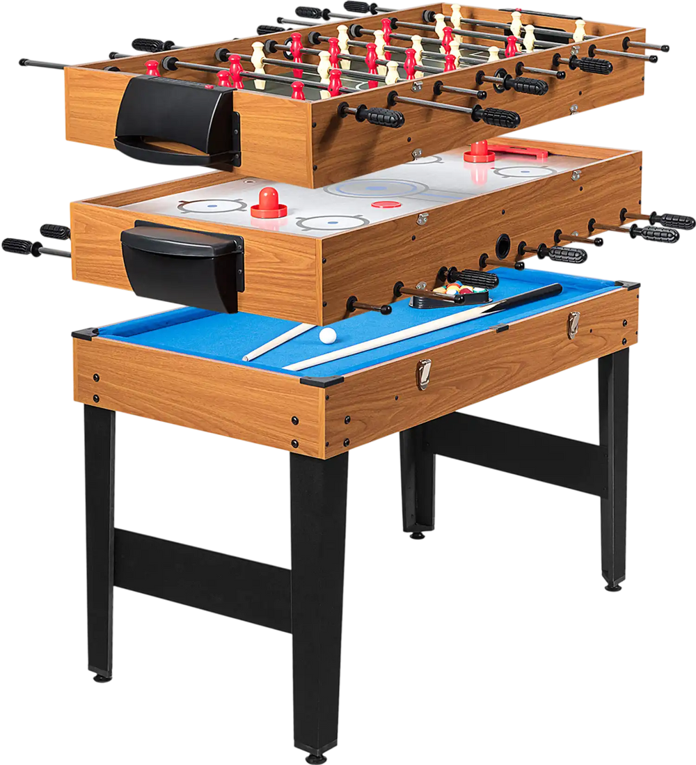 48 Inch 3-In-1 Multi Combo Game Table with Soccer for Game Rooms