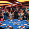 48 Inch 8-Player Foldable Poker Table Top with Carrying Bag and Cup Holders-Blue - Gallery View 1 of 10