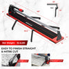 Manual tile cutter with a 48-inch tungsten carbide blade, designed for accurate straight and mitre cuts on various.
