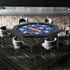 48 Inches Foldable Poker Table with Padded Rails and Cup Holders-Blue - Gallery View 1 of 10