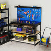 48 x 24 Inch Workbench Work Table with 3 PCs Pegboard Drawer and Shelves-Navy - Gallery View 1 of 10