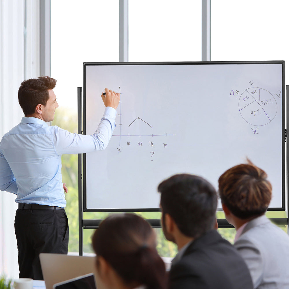 48 x 36 Inch Mobile Magnetic Double-Sided Reversible Whiteboard Height Adjust - Gallery View 1 of 12