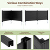 Three-panel black air conditioner fence with metal ground stakes, designed for versatile outdoor use and easy.