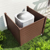 48 x 38 Inch Air Conditioner Fence 3 Panels with Metal Ground Stakes for Patio Backyard-Brown - Gallery View 1 of 7