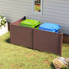 Brown outdoor privacy fence panels enclosing trash cans, made from water-resistant PP for versatile use and easy.