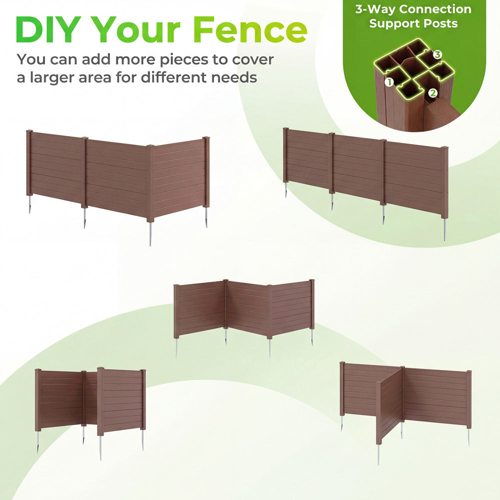 Brown outdoor privacy fence panels, 48 x 38 inches, versatile for air conditioner, pet enclosure, or trash can use.