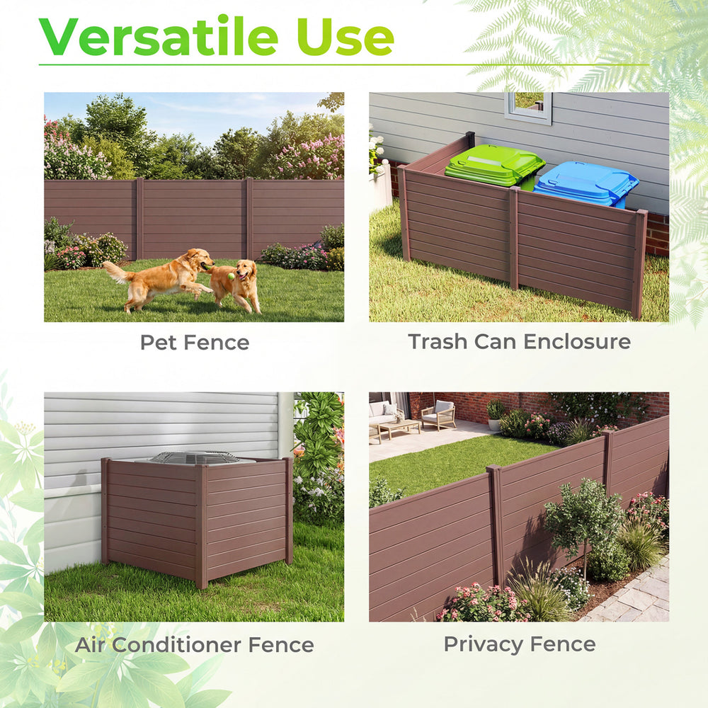 Brown 48 x 38 inches air conditioner fence panels, versatile for privacy, pet enclosure, and trash can storage.