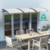Outdoor gray door canopy awning, 48 x 40 inches, with 44 lbs capacity, ideal for porch or patio protection.