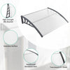 Gray 48 x 40 inch outdoor door awning with ABS bracket and aluminum bars, ideal for porch or patio protection.