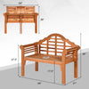 Eucalyptus wood outdoor folding bench with backrest and armrest, 49 inches, perfect for garden and patio seating.