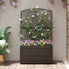 Raised garden bed with trellis in brown wicker, perfect for climbing plants and adding vertical gardening to your.