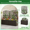 49-inch raised garden bed with trellis, made of brown PE rattan, ideal for climbing plants and outdoor privacy.