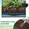 49-inch raised garden bed with trellis and wicker planter box, featuring a protective liner for soil drainage and.