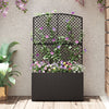 49 Inch Raised Garden Bed with Trellis and Wicker Planter Box-Black - Gallery View 1 of 10