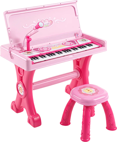 Costway 49-Key Kids Electric Piano Keyboard w/ Stool Microphone Lights Multiple Sounds 53041938 New