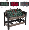 49-inch combo game table featuring foosball, pool billiards, and tennis, with sturdy H-shaped legs for home.