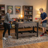 Combo game table featuring pool billiards, foosball, and tennis, perfect for family fun in game rooms or offices.