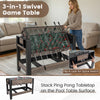 3-in-1 swivel game table featuring pool billiards, foosball, and tennis for home entertainment and family fun.