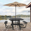 Vevor Outdoor Steel Picnic Table Set Weather-Resistant Square Patio Dining Furniture New