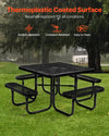 Vevor Outdoor Steel Picnic Table Set Weather-Resistant Square Patio Dining Furniture New
