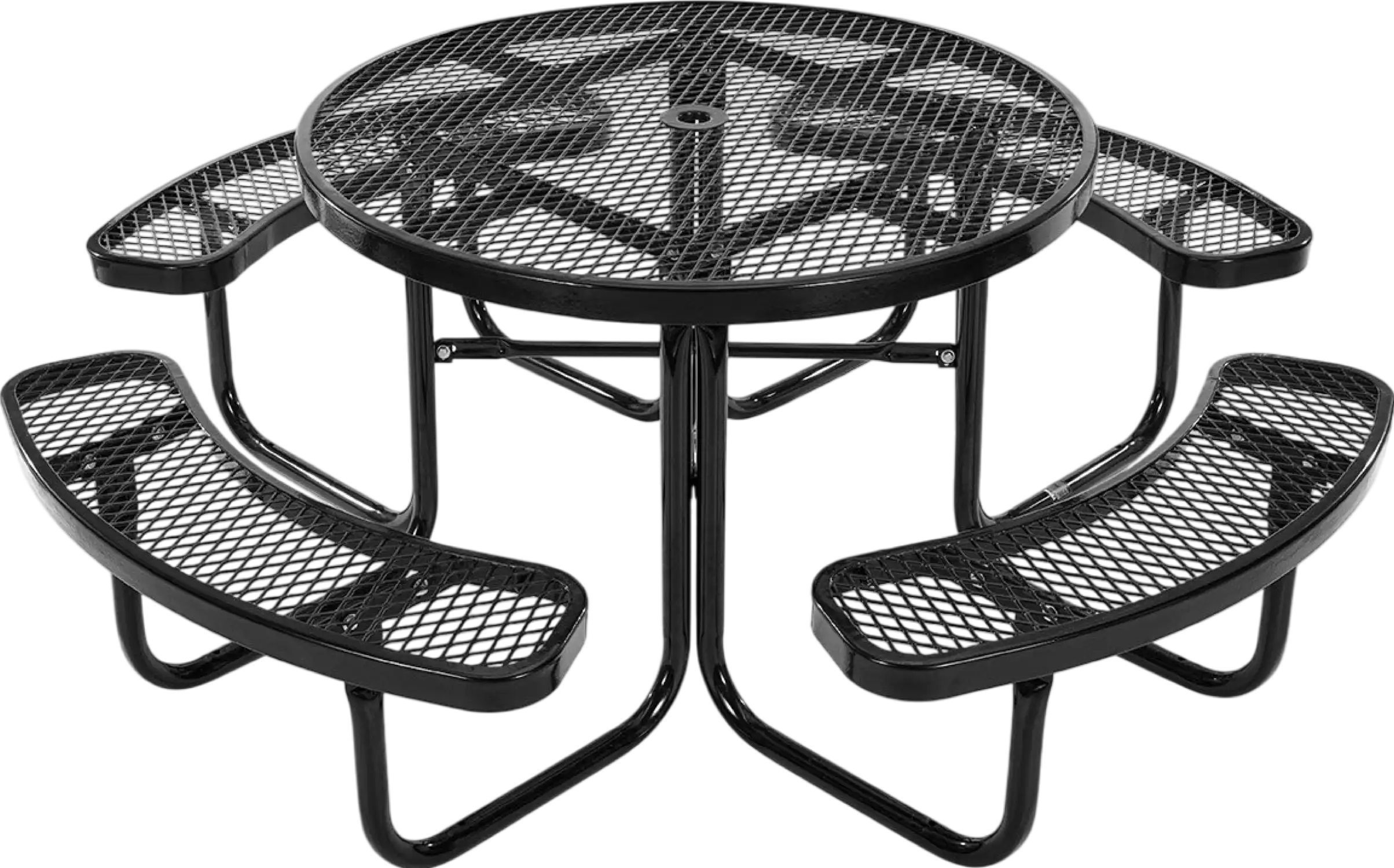 Vevor Picnic Table Outdoor Steel Frame with Umbrella Hole Seats 6-8 People Weather-Resistant New